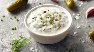 photo of a bowl of homemade tartar sauce for carp