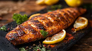 photo of a scrumpshish blackened catfish fillet