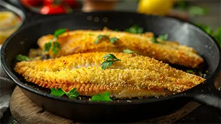 photo of classic pan fried catfish with golden cornmeal coating