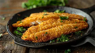 photo of classic southern fried catfish with cornmeal