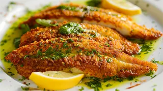 photo of crunchy catfish fillets with fresh lemon-parsley sauce