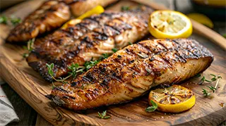 photo of grilled catfish fillets with lemon juice